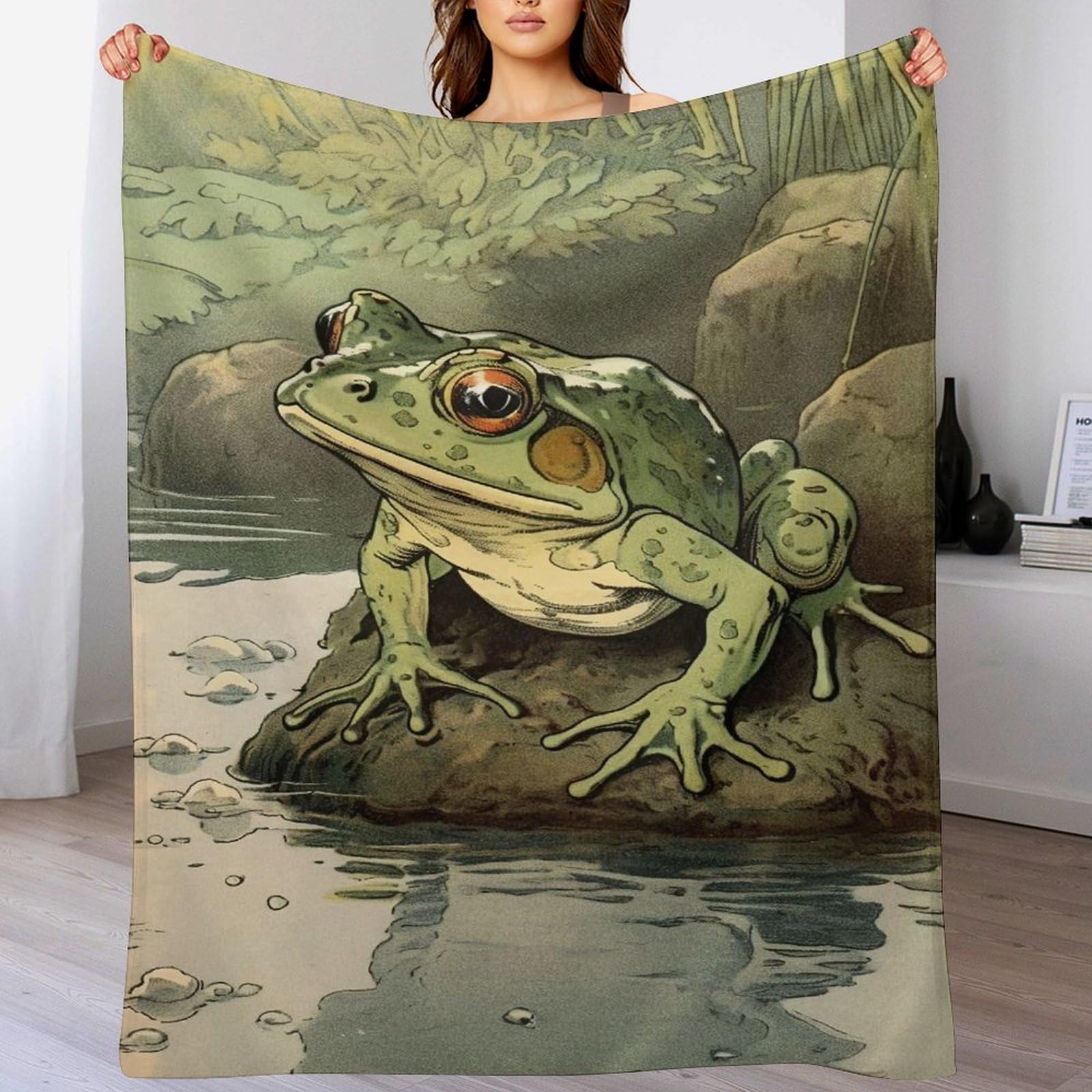 Couverture grenouille pour enfants et adultes contre le froid du salon
