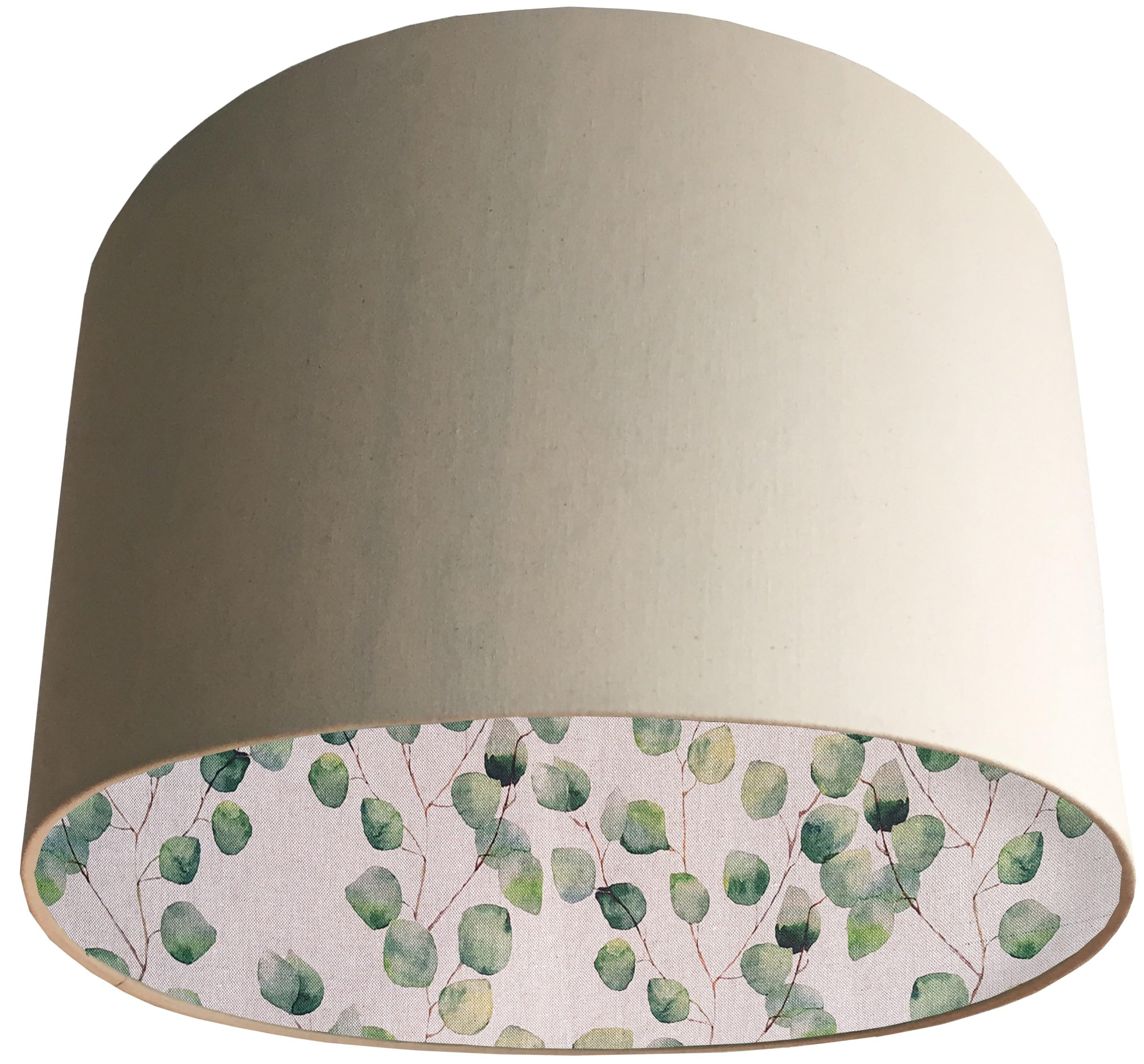 Botanical Green Lampshade with Choice of Colourful Lining (Cream)