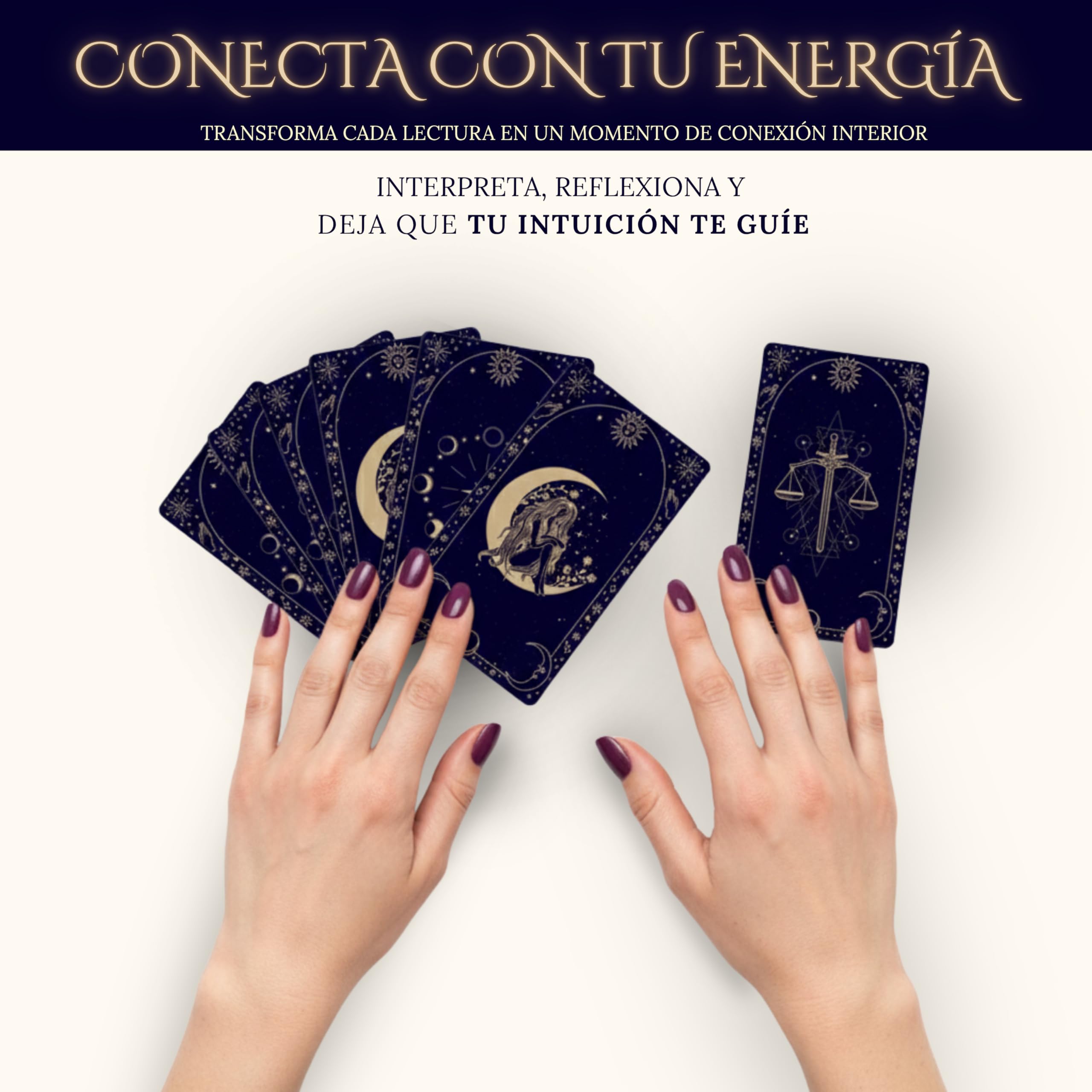 Baraja de Tarot para Principiantes - 78 Cartas con Significados en Español - Tarot Rider para Adivinación y Lectura Espiritual - Diseño Premium con Guía Incluida
