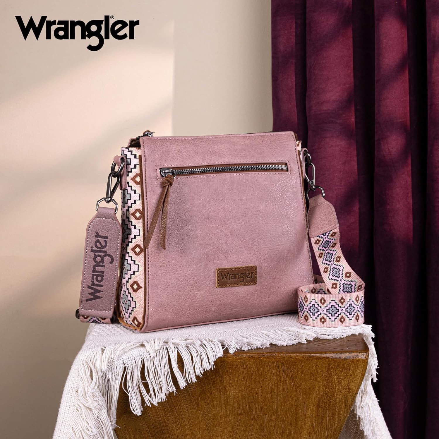Wrangler Aztec Crossbody Purse Medium Shoulder Bags for Women Western Handbag with Guitar Strap - Image 7