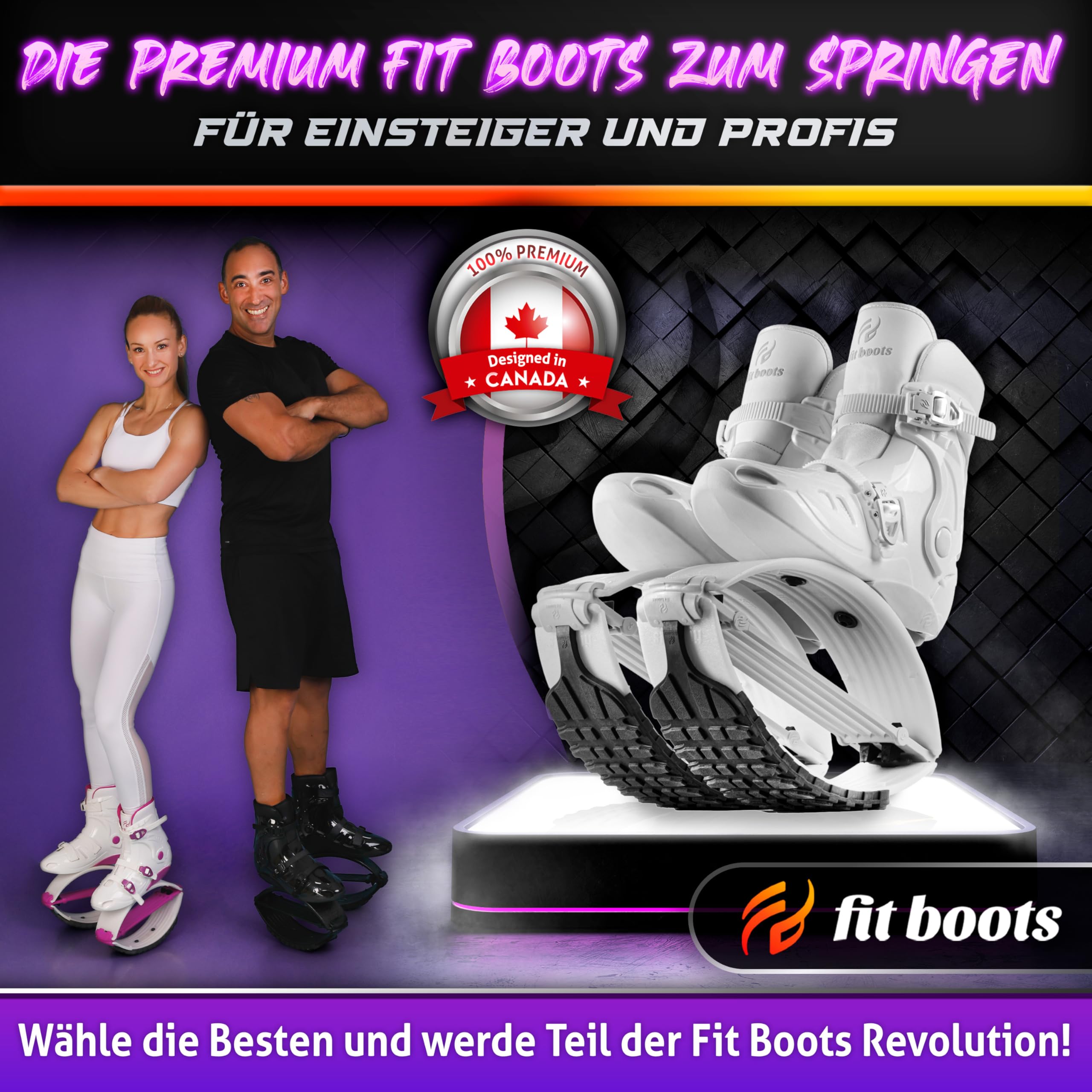 FIT BOOTS Jumping - Neue Generation von Jumping Schuhe Fitness, Originale Sprungschuhe Jumper und Moon Shoes der Internationalen FitBoots Community, die Dein Workout Revolutionieren - (Rosa)