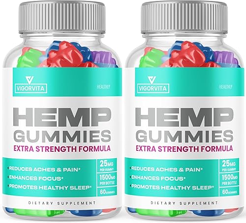 Paquete de 2 gomitas Vigorvita, fórmula oficial, gomitas Vigor Vita extra fuertes con extracto de cáñamo, gomitas Vigorvita para la salud, gomitas