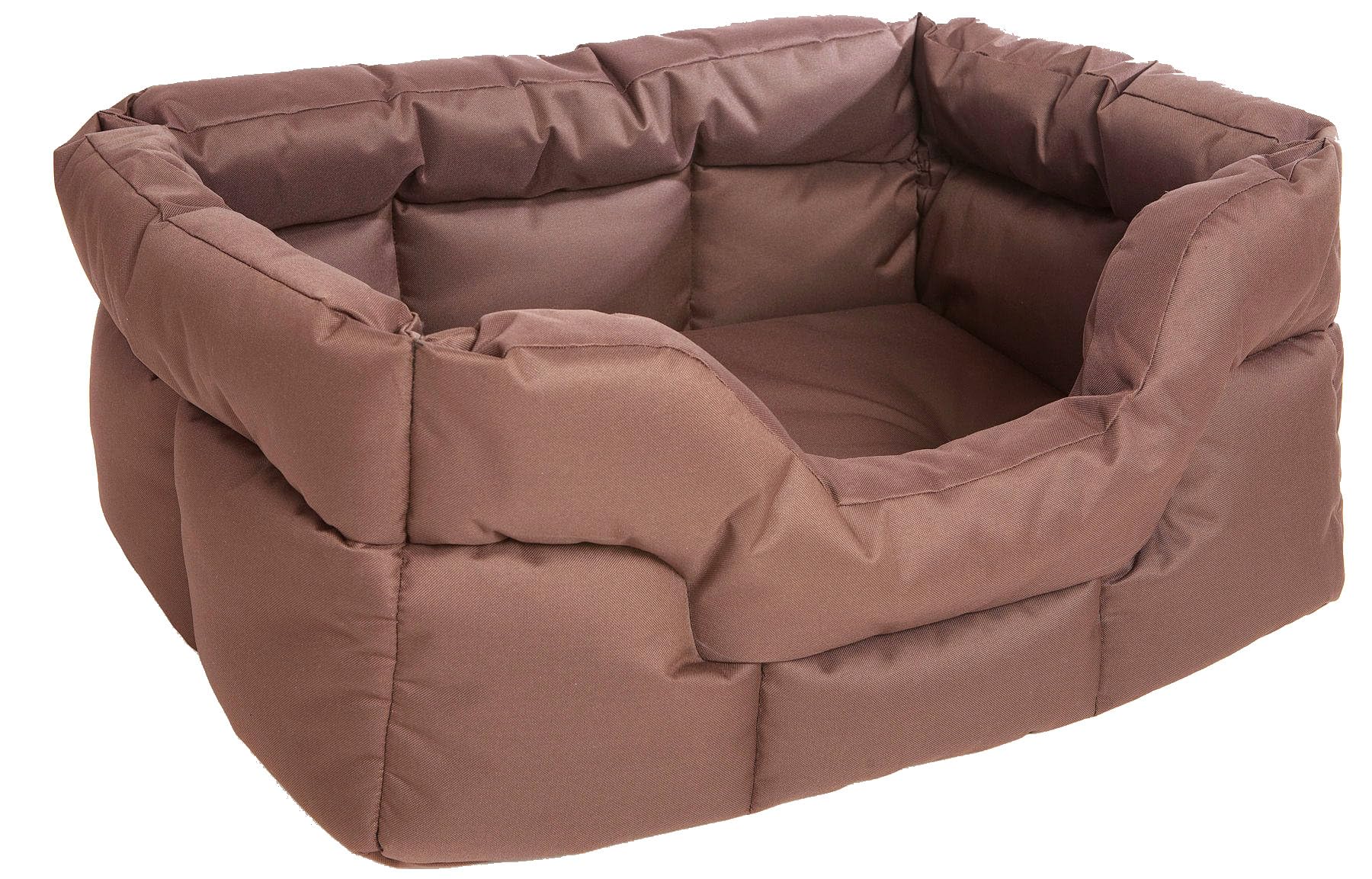 P&L Superior Pet Beds QUALITY COMFORT PRACTICALITY P&L Heavy Duty High Sided Rectangular Waterproof Dog Bed (Brown, L)