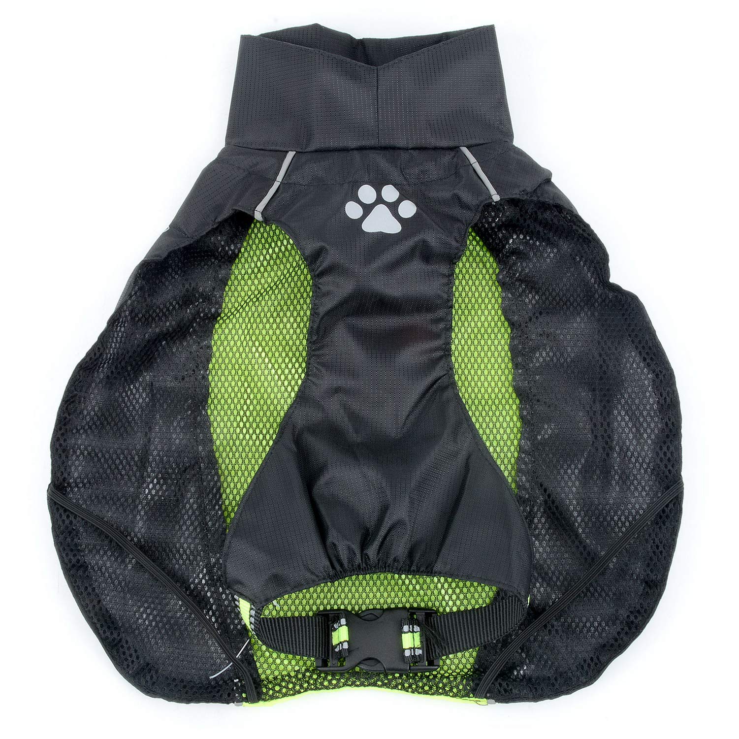 Zunea Manteau Imperméable pour Petit Chien Chat Réfléchissant Veste de sécurité Coupe-Vent Légère Doublée en Maille pour Chiot Vêtements de Chasse/Randonnée pour Les Jours Pluie Vert M