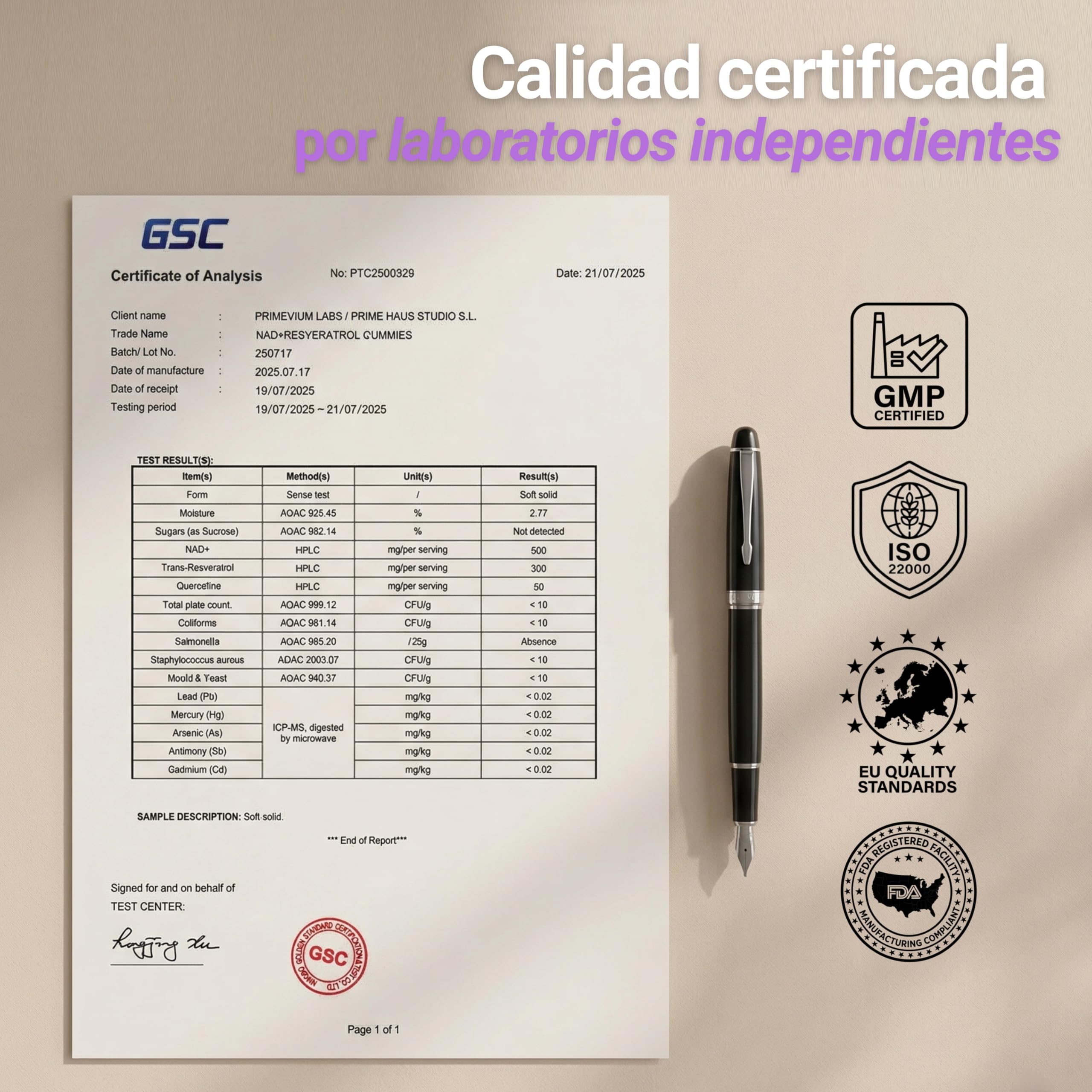 NAD Resveratrol Gominolas - 500mg NAD+ 300mg Trans-Resveratrol 50mg Quercetina - Alternativa al NMN - 60 Gummies Sin Azúcar Veganas - Suplemento Antiedad y Energía Celular - Primevium Labs