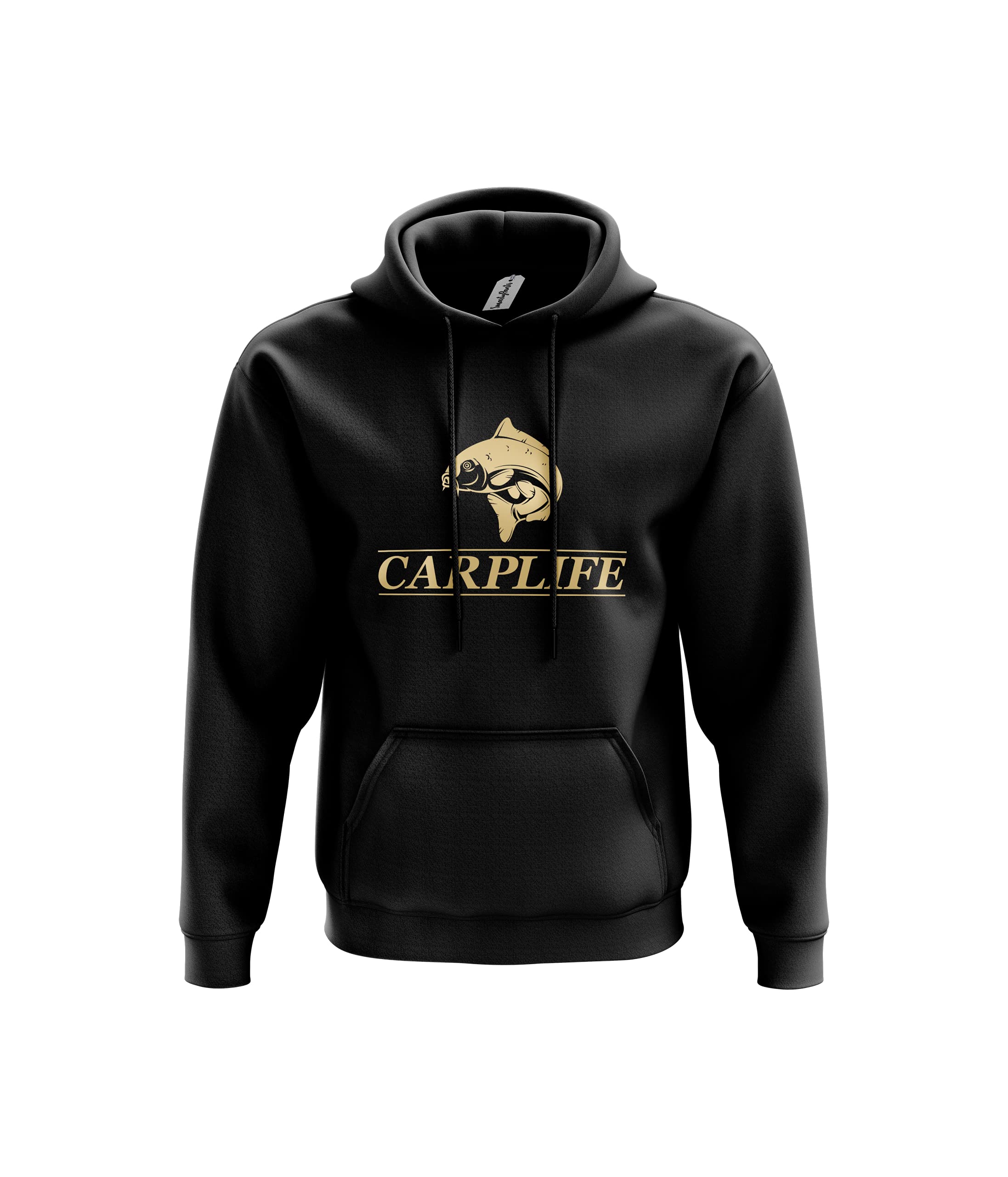 SmartyPants Carplife Hoodie - Novelty Fishing Present Gift Idea 80% Ringspun Cotton 20% Polyester Kangaroo Pouch Pocket Twin-Needle Stitching (Black, s)