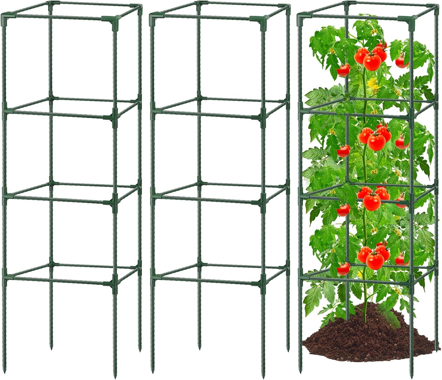 3Pack Tomato Cages for Garden,Square Tomato Plant Cage