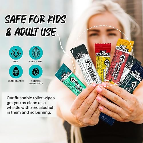 Miniatura 5 de THE KLEAN FREAK FLUSHER - Toallitas desechables para adultos y niños - Toallitas húmedas de viaje 100% biodegradables envueltas individuales para