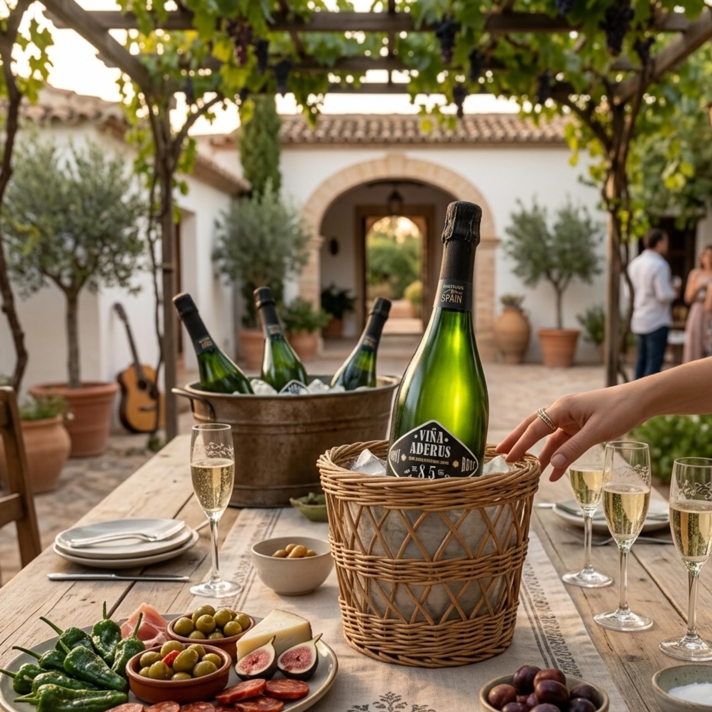 Vino Espumoso Brut - Viña Aderus 8,5º Pack 6 Uds. – Macabeo, Xarel·lo, Parellada, Airén - Aroma Fresco y Afrutado con Notas Florales – Burbujeante, Cremoso y Refrescante 75 cl - Covides