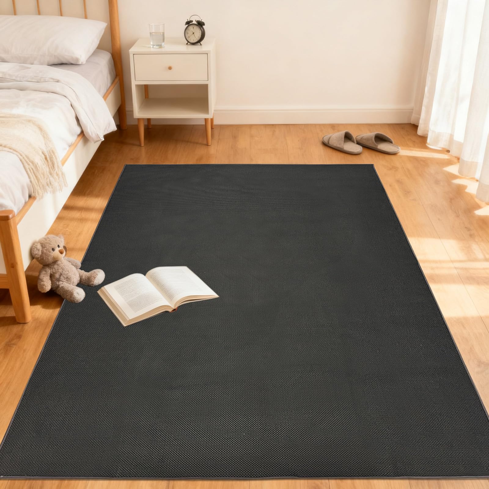 Tapis aspect jute USTIDE 150x200 cm gris de salon et terrasse