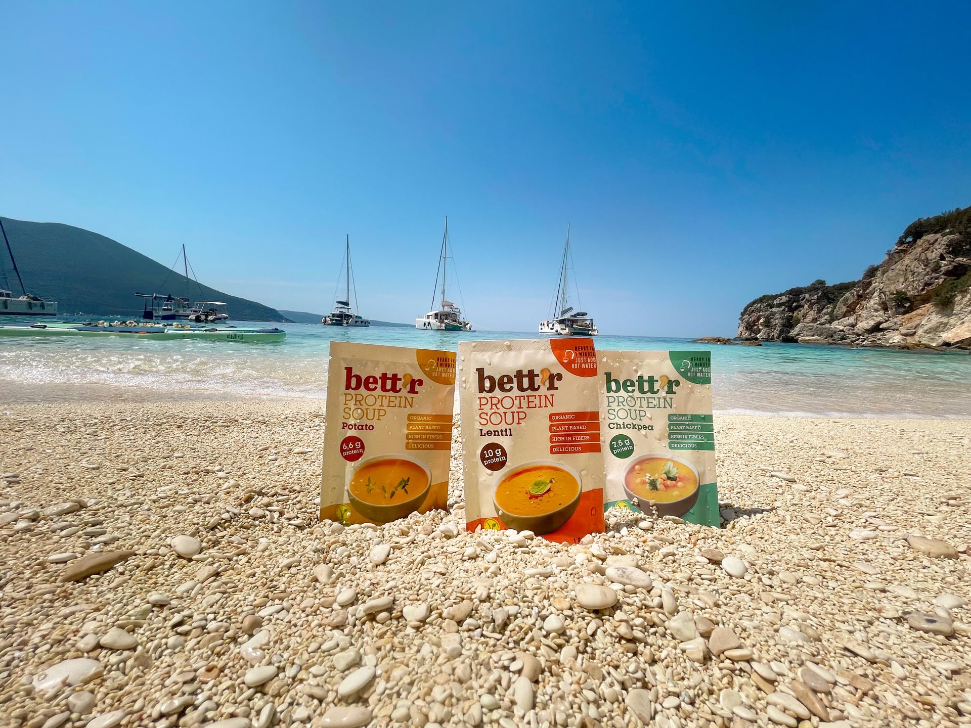 Bett’r BIO Sopa de Proteína con Lentejas Rojas 100% Orgánica Vegana sin Gluten 16 x 30 g