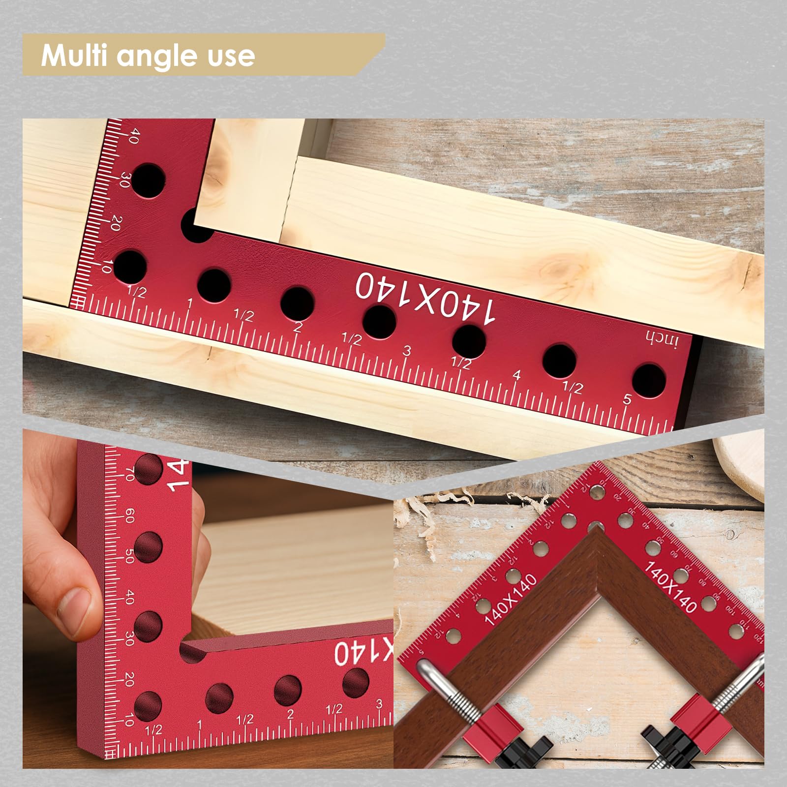 Abrazaderas Angulares, 4 Piezas Escuadra Posicionamiento 90 Grados 140Mm (5,5 Pulgadas) Abrazadera Angular Aluminio Herramientas Carpintería Escuadra Carpintero Para Carpintería Bricolaje Manualidades