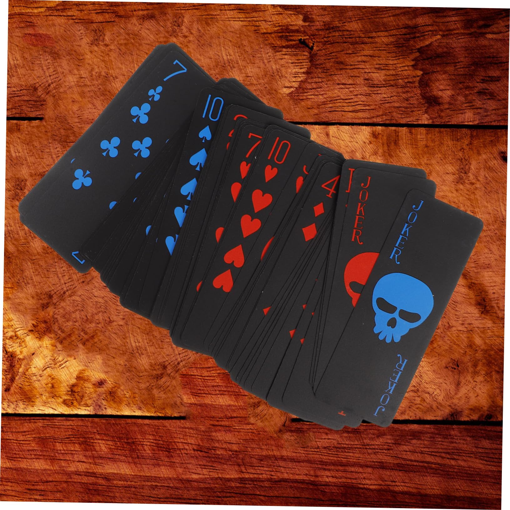 Cartes à Poker Pvc Imperméables Noir Motif Skull Ambiance Halloween