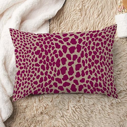 ArogGeld Fundas de cojín con estampado de leopardo y guepardo fucsia, diseño de vaca, puntos de animales de vaca, rosa oscuro, funda de cojín
