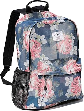mesh backpack pink