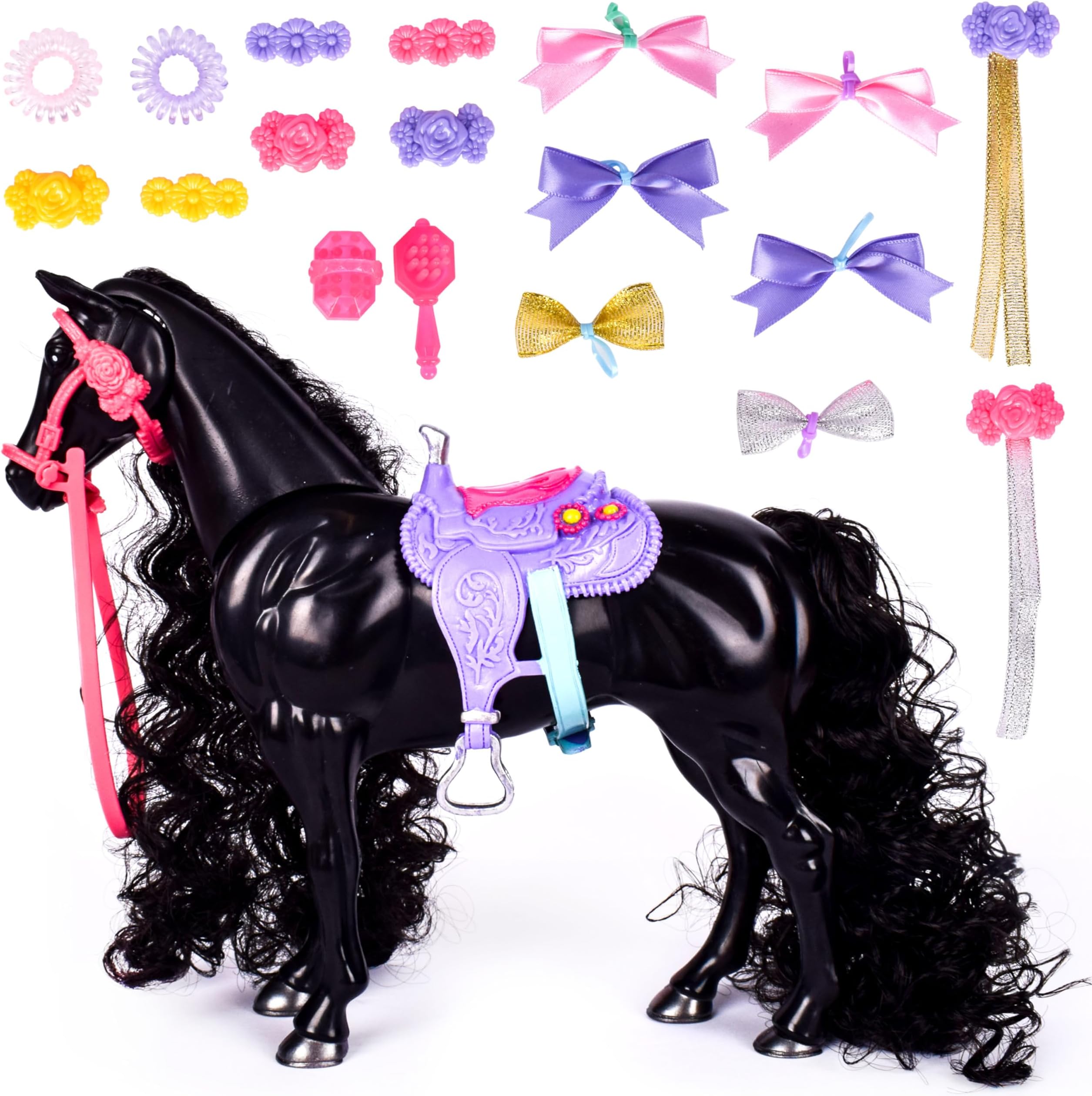 LLC. Glam-R-Ranch Raven Dream - Horse Toy with Accessories