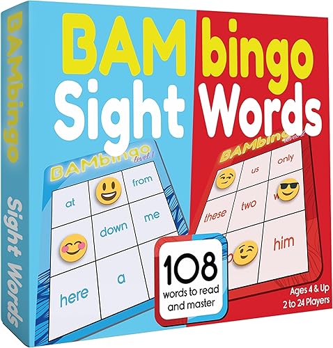 Juego de bingo Sight Word Nivel 1 y Nivel 2 - Aprende a leer vocabulario para niños en edad preescolar de primer grado - Aprendizaje de listas de