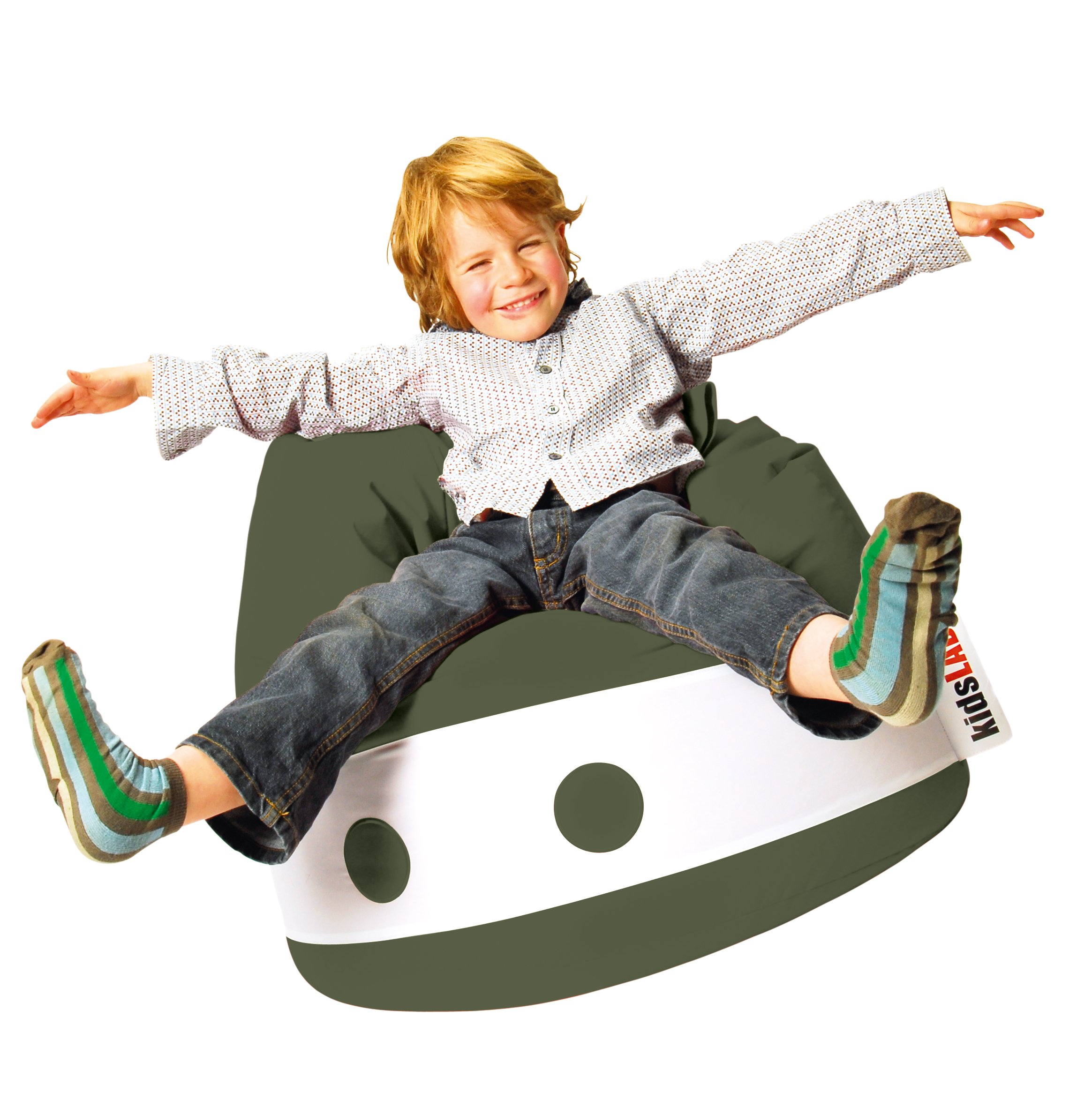 KidsLAB HF70020 Beanbag Chair, Olive