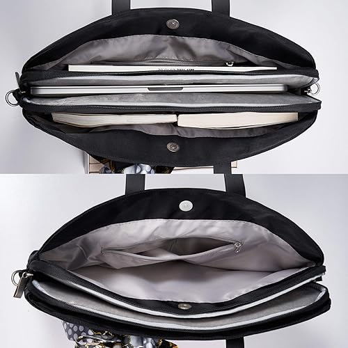 Miniatura 7 de Kamlui Bolsa para laptop de 13.3 pulgadas  para mujer, funda impermeable para laptop, hombro mensajero para computadora (13.3 pulgadas, negro)