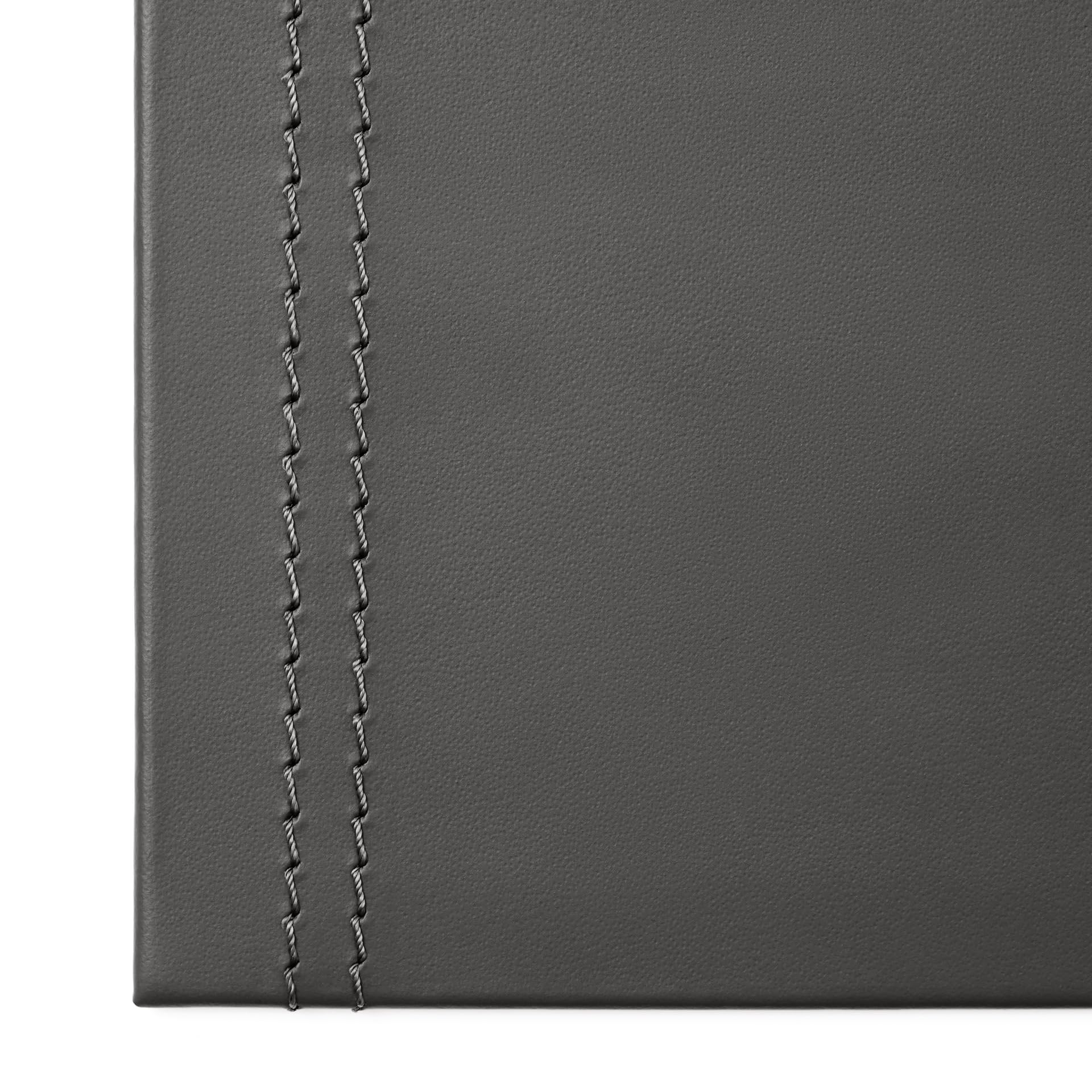 Eglooh - Clio – podkładka na biurko skóra antracyt szary cm 50 x 35 cm – wytrzymała struktura ze stali, wyrafinowane ręcznie szwy i antypoślizgowe dno – Made in Italy