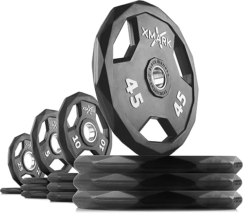 Miniatura 15 de XMARK DIAMANTE NEGRO - Discos de peso olímpico XMark, pesas de barra 01) Par de 9.9 lbs,25 lb Par,03) 35 lb Par,04) Par de 45 lb,05) Juego de 65