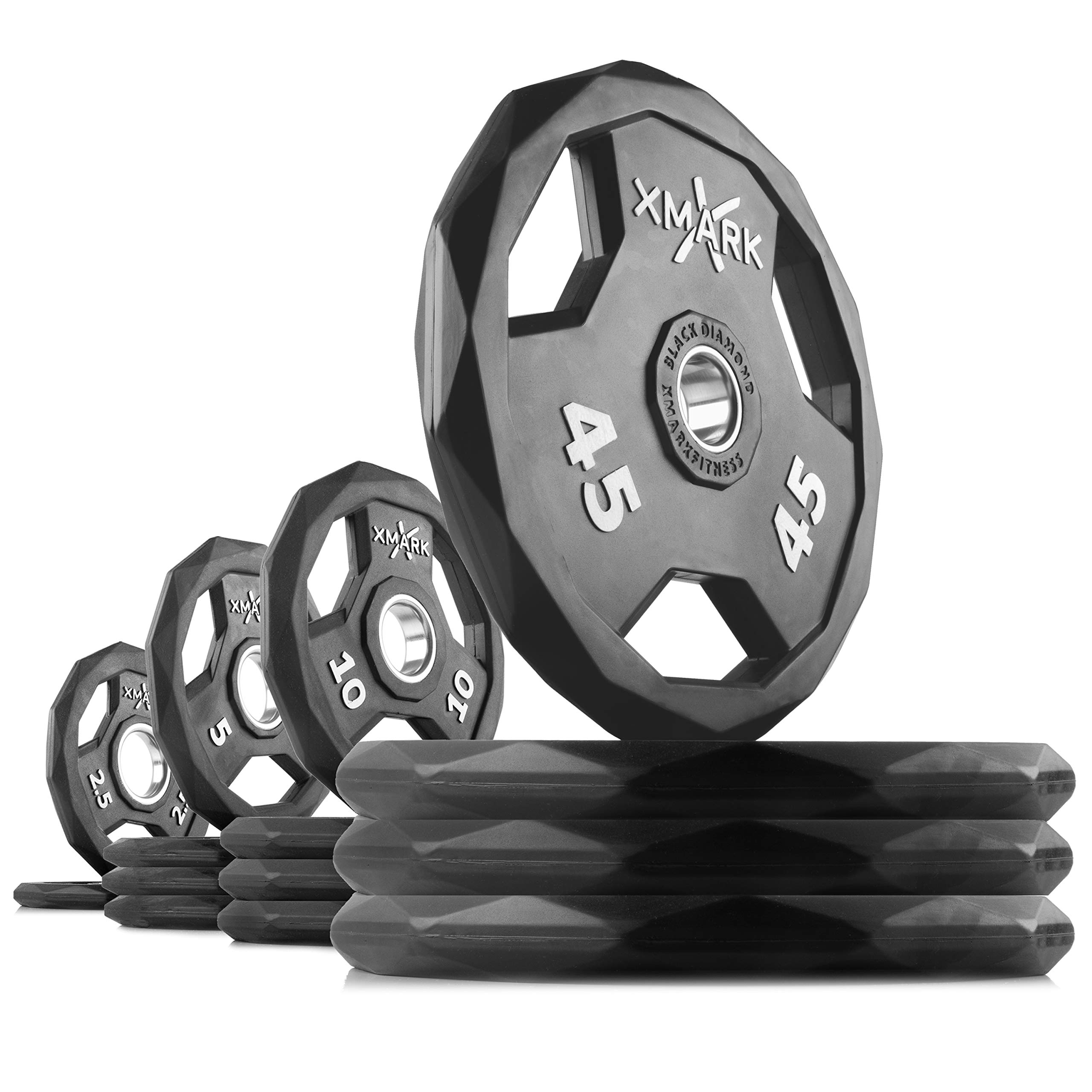 XMARK BLACK DIAMOND Olympic Weight Plates, Barbell Weights