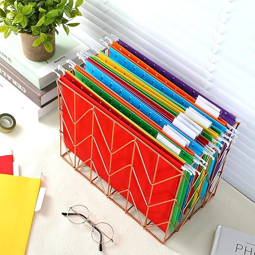 Miniatura 5 de 24 carpetas colgantes de capacidad adicional, tamaño carta, carpetas colgantes expandibles reforzadas con expansión para armarios, oficinas, cajones