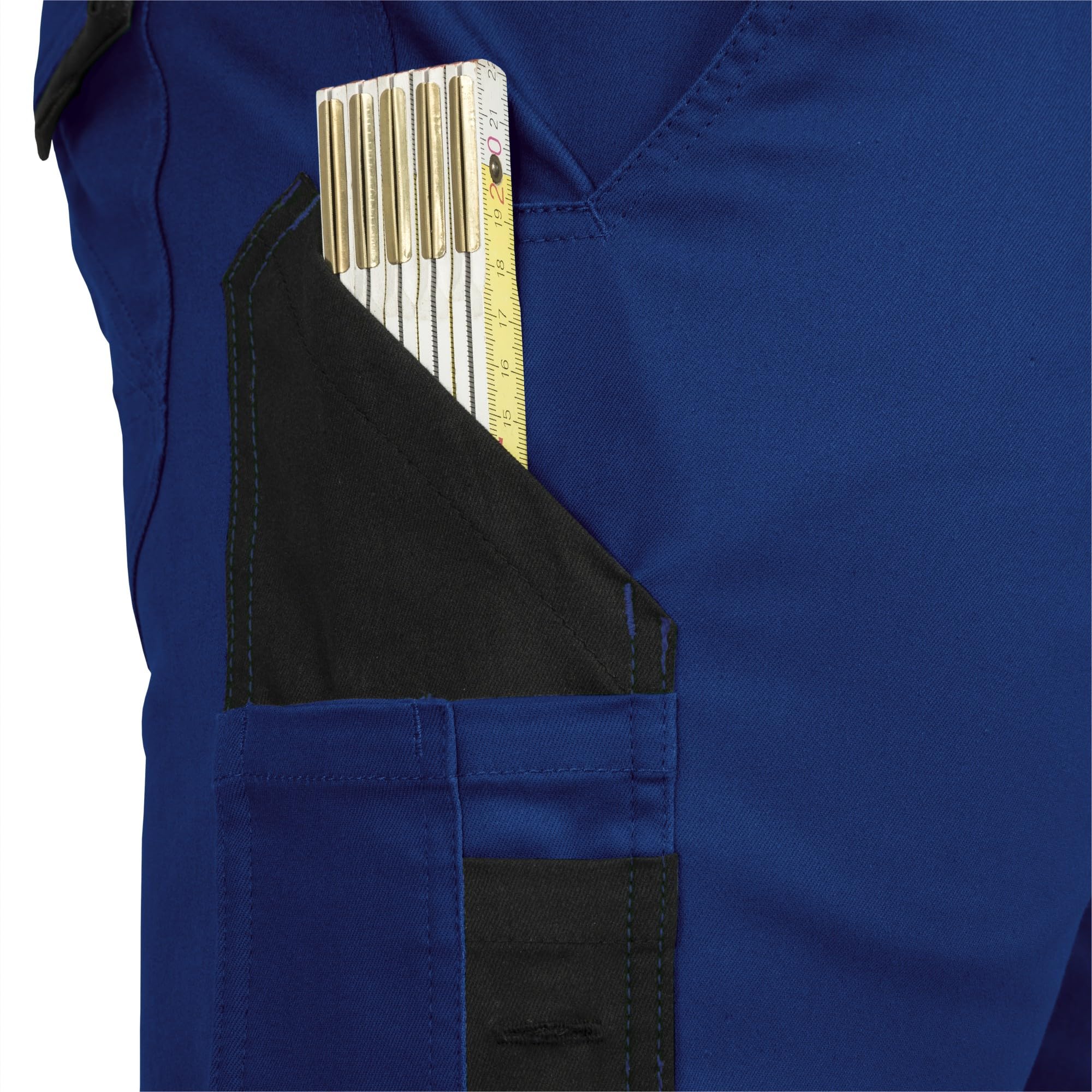 Leibwächter Arbeitsshorts Herren Flex Line Kornblau – Größe 54 – Robuste Cargo Hose mit Taschen – Handwerker Shorts – Berufsbekleidung – Multifunktionshose mit Reflektoren