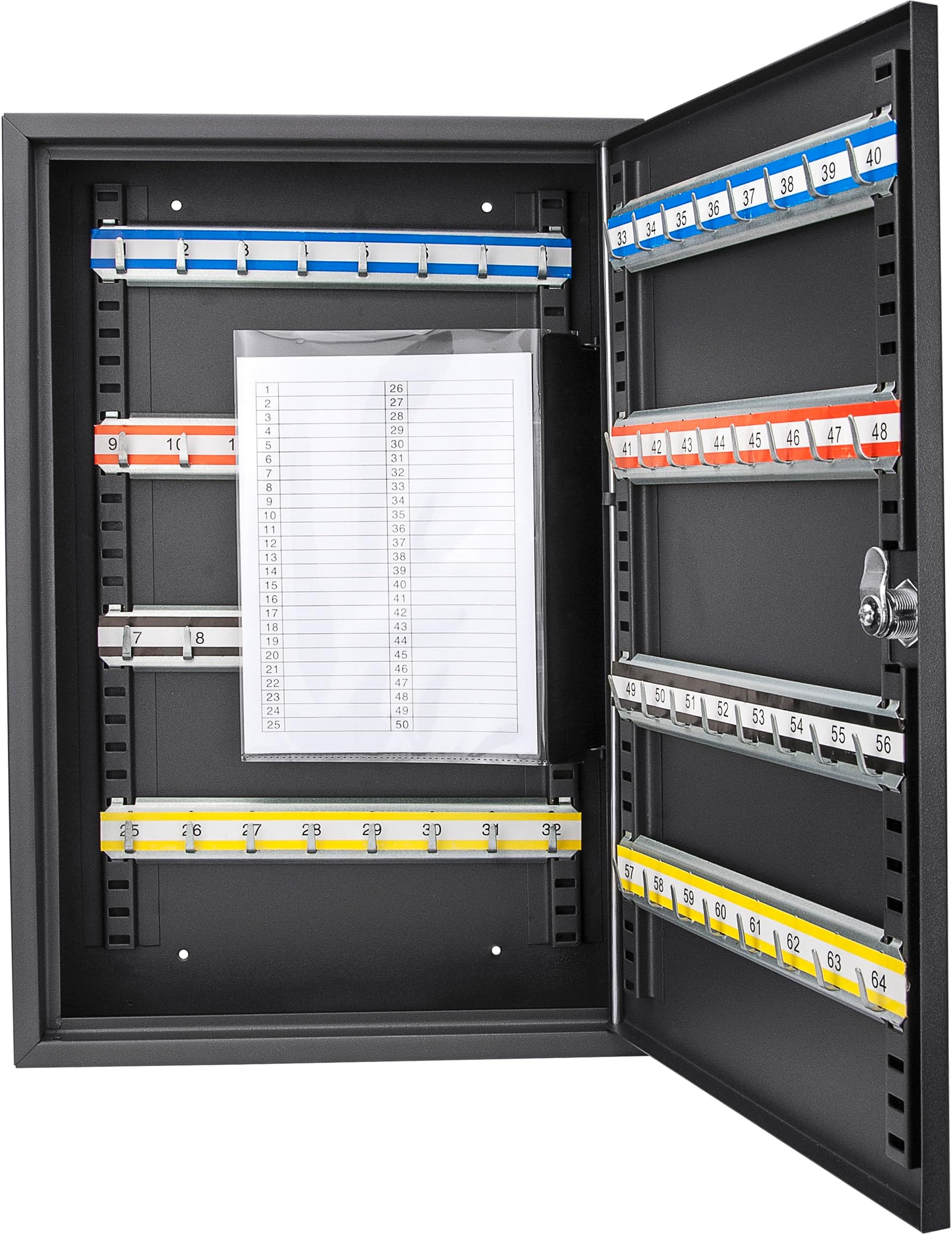 Barska CB12486 Key Lock 64 Position Adjustable Key Cabinet Lock Box Black