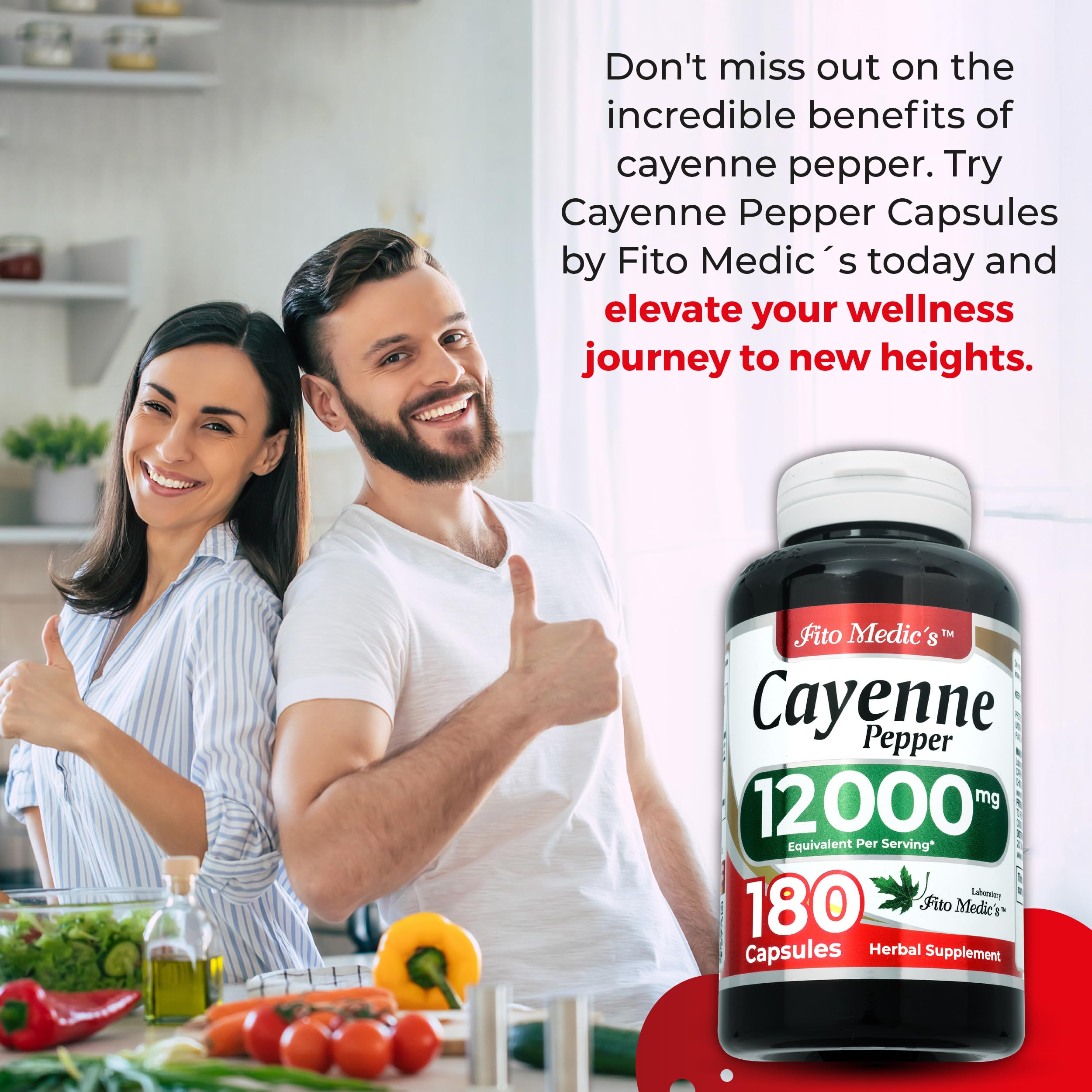 FITO MEDIC'S Lab | Cayenne Pepper Capsules | Cayenne Pepper Pills | 60 Serving | 180 Capsules — Amazon image 8