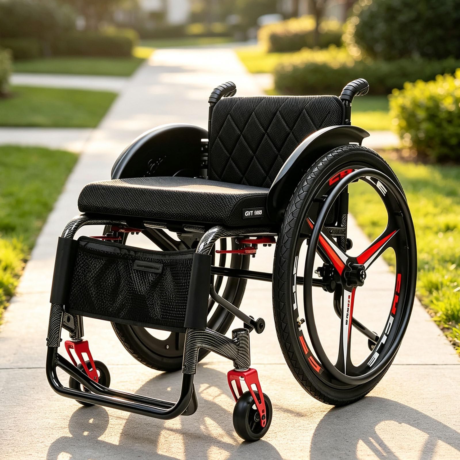 Sedia a Rotelle Sportiva Ultraleggera, Sedia A Rotelle Leggero in Alluminio Seatwidth:42cm