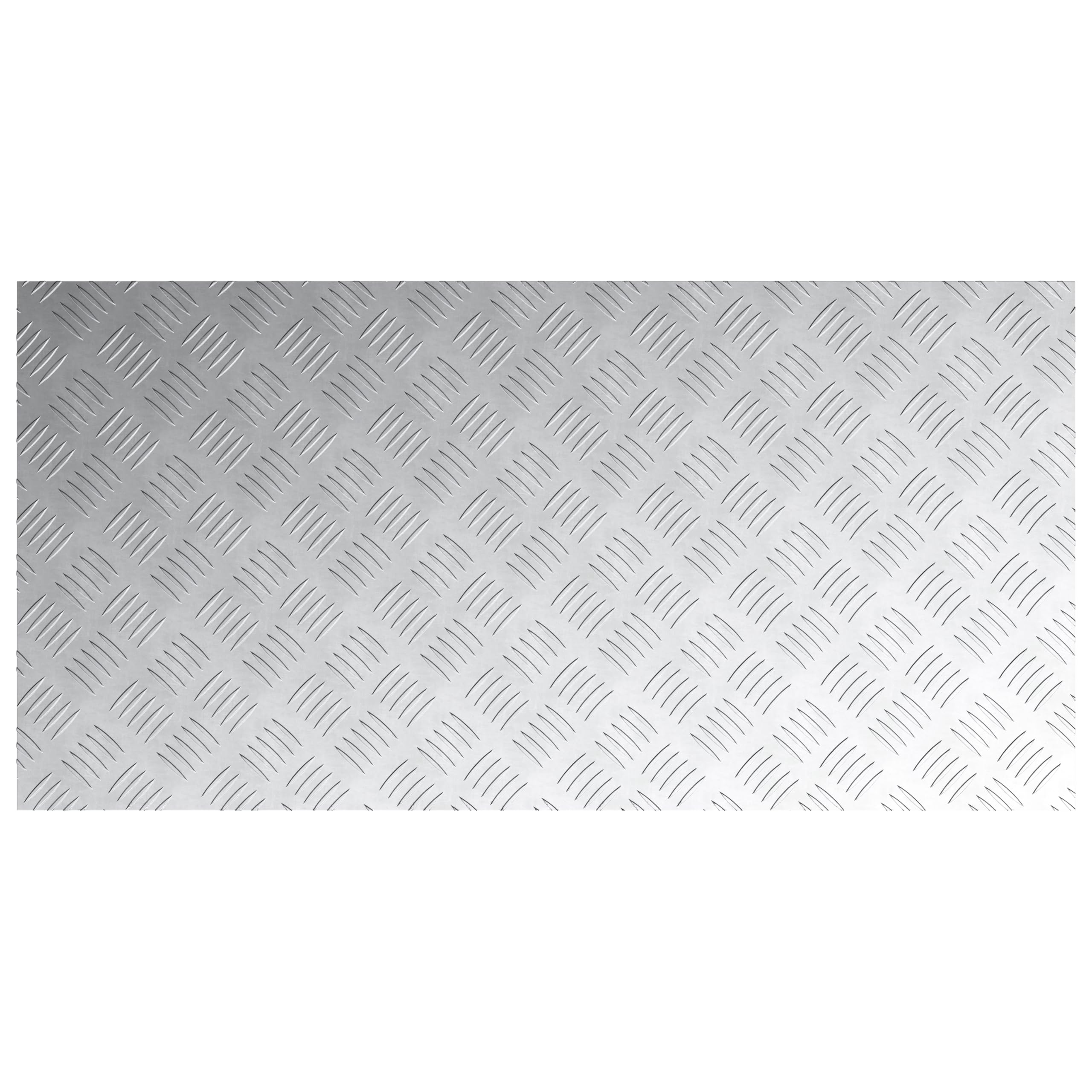 Chapa estriada de aluminio, 4 unidades, antideslizante, 100 x 50 cm, color gris con base antideslizante y superficie texturizada para un agarre seguro en escaleras, diseño geométrico robusto