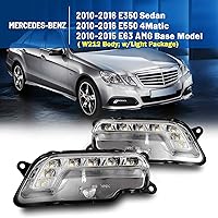 Vista 2 de Luces antiniebla LED compatibles con Mercedes-Benz 2010-2016 E350 E550 / 2010-2015 E63 AMG 2 piezas de conducción diurna montaje de lámpara