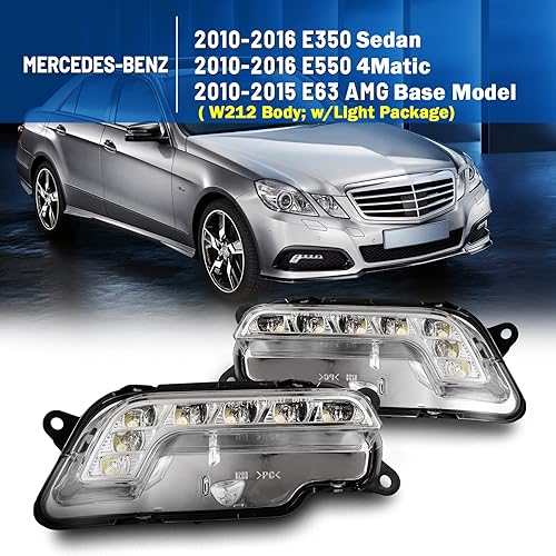 Miniatura 2 de Luces antiniebla LED compatibles con Mercedes-Benz 2010-2016 E350 E550  2010-2015 E63 AMG 2 piezas de conducción diurna montaje de lámpara de