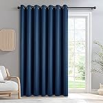 IGEMAEVE 100% Rideaux noir pour chambre à coucher salon, rideaux coulissants de porte 84 Longueur de pouce, très large chambre privée diviseur Grommet thermal isolant drape pour fenêtre de porte de patio(W100 x L84,1 Panel) Excès de vie Grommet Exclusivité thermique Exclusion du drap