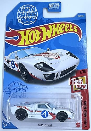 Hot Wheels - Ford Gt-40 - Entonces y ahora 110 Blanco #78250 - Gumball