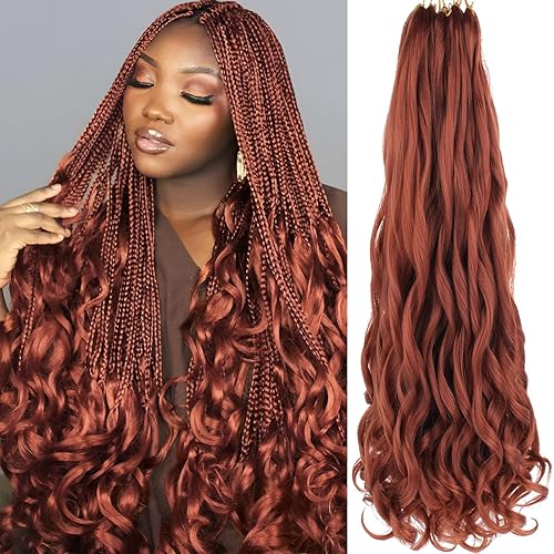 Miniatura 31 de COOKOO Cabello rizado francés de 10 pulgadas, prerizado, paquete de 9 rizos franceses, trenzas sueltas, cabello trenzado para trenzas de caja