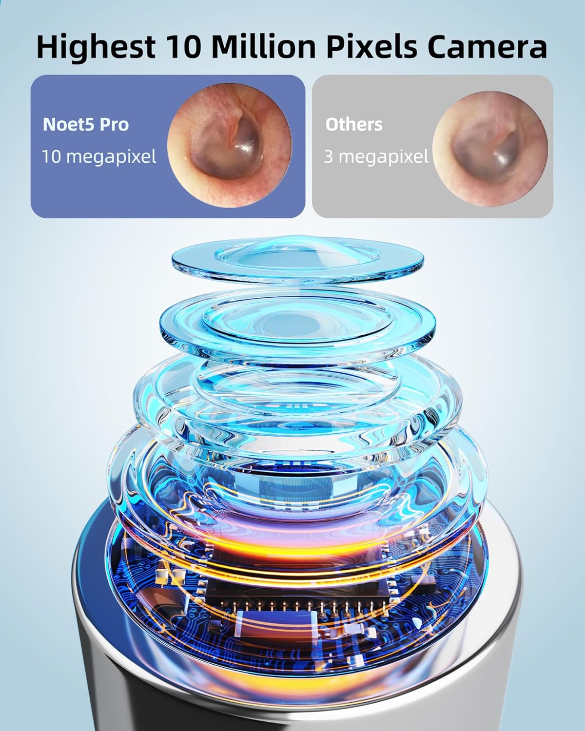 Bebrid pro Ear Canal Wax Removal Tool Camera Tweezers - Note5 Pro Wireless Cleaner Otoscope with Light - Visual Ear Picker Scope with Videos - WiFi Cleaning Kit via Bebird App for Adults & Kids