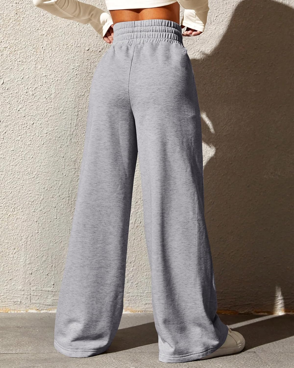 BTFBM Womens Wide Leg Sweatpants Casual Loose Solid Color Pants Comfy Lounge Joggers Baggy Sweatpants Pockets - Image 3