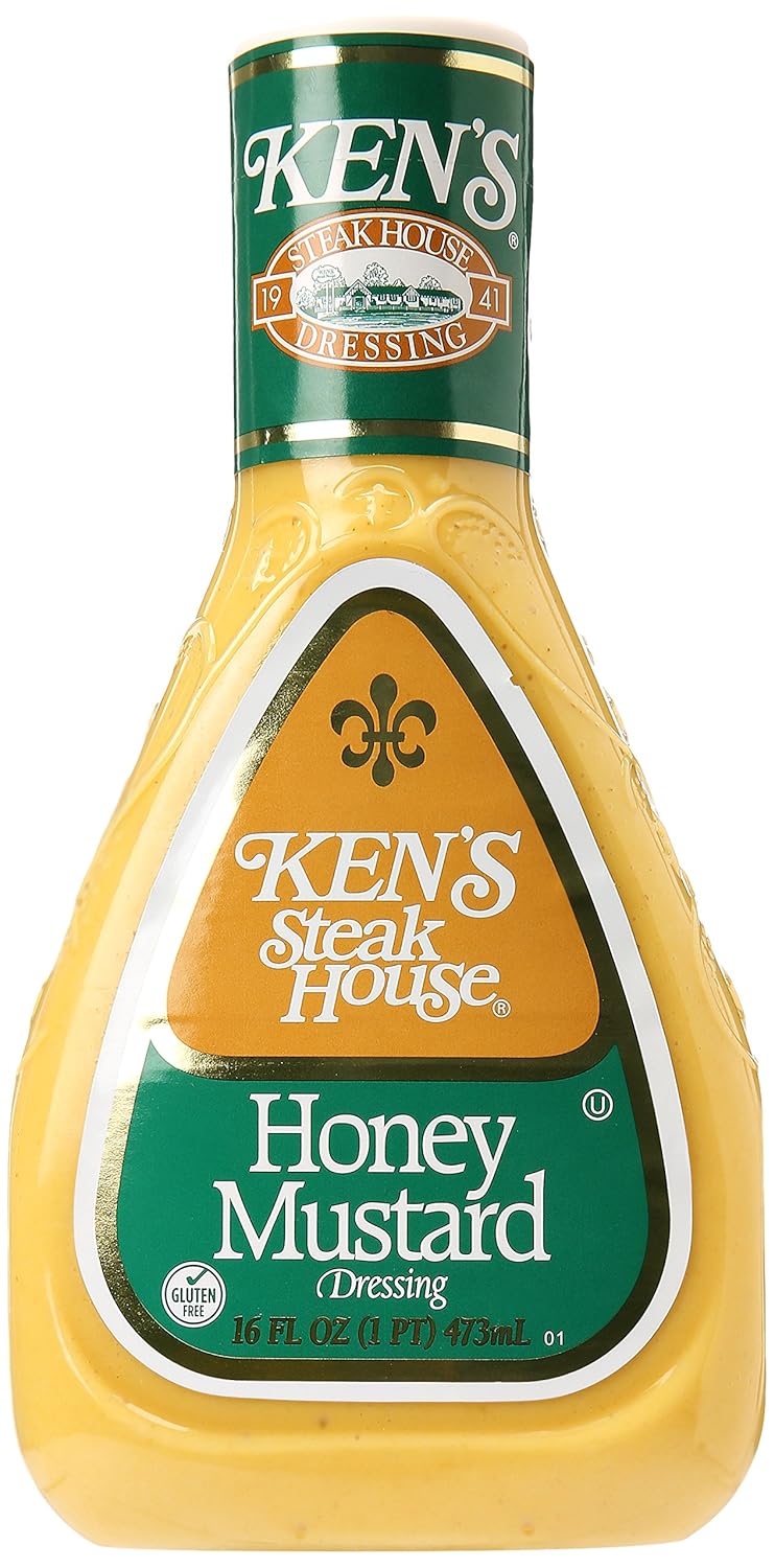 Ken's Steak House Honey Mustard Dressing 16 oz - Sweet Honey-Infused Salad Topper & Dip