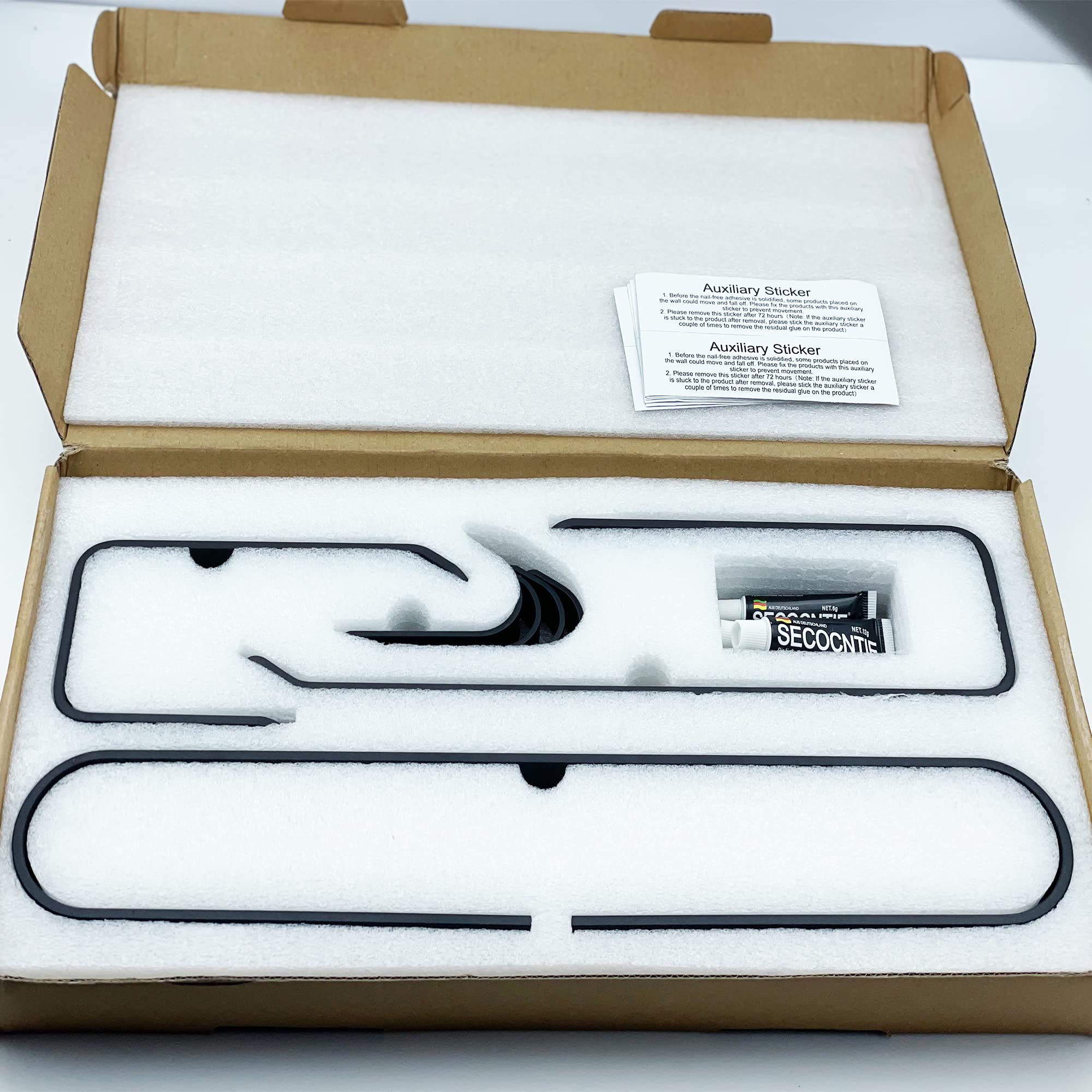 Set di accessori da bagno nero opaco 7 pezzi hardware adesivo portasciugamani carta igienica ganci per accappatoio
