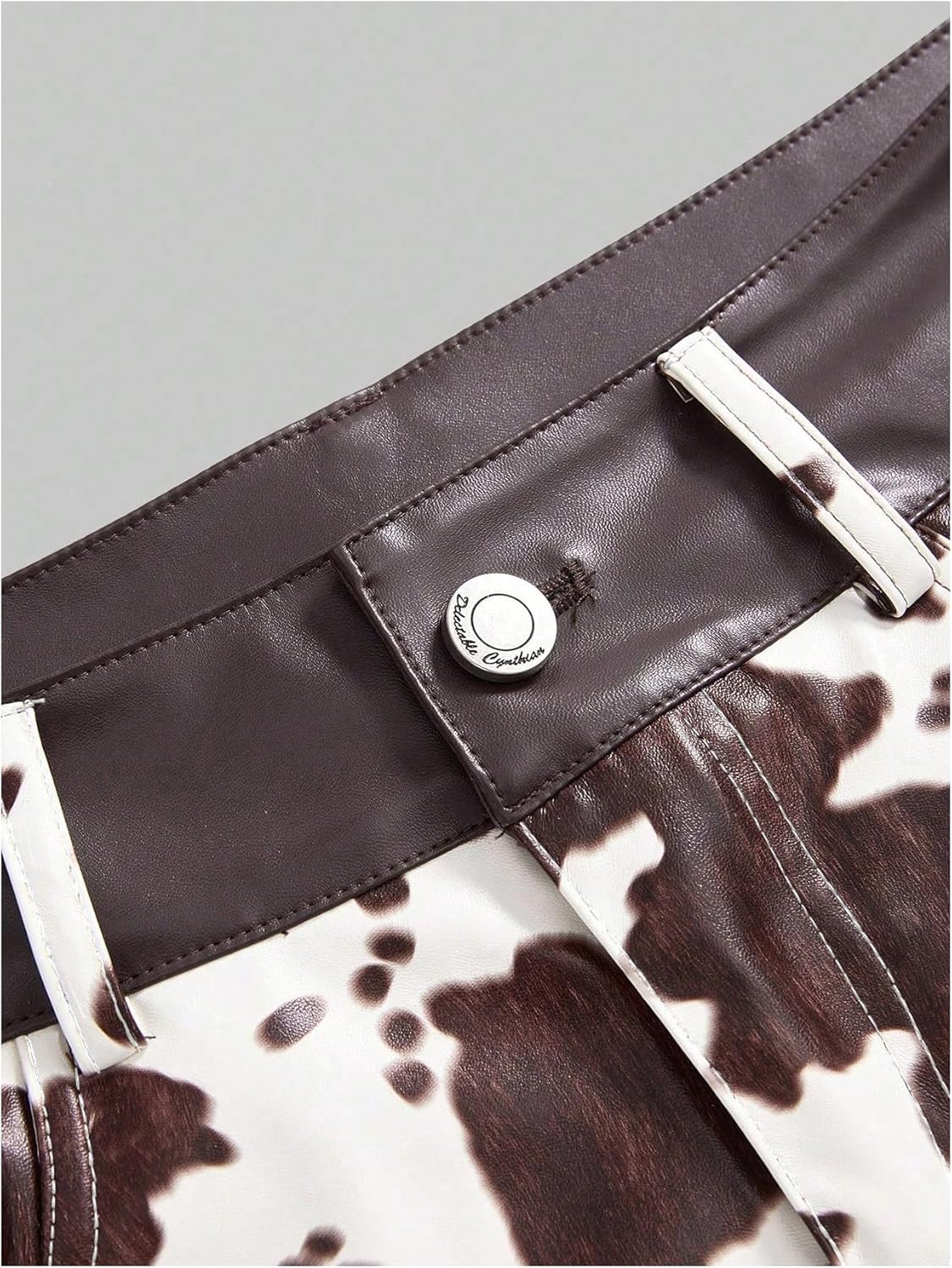 Floerns Women's Cow Print Low Rise Micro Mini Shorts Skinny PU Leather Going Out Concert Hot Pants - Image 3