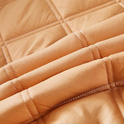 Miniatura 8 de ZIQINPSQ Cubrecolchón de tamaño matrimonial, funda de colchón fresca, relleno de fibra de soja, transpirable y suave. (bronceado, matrimonial)
