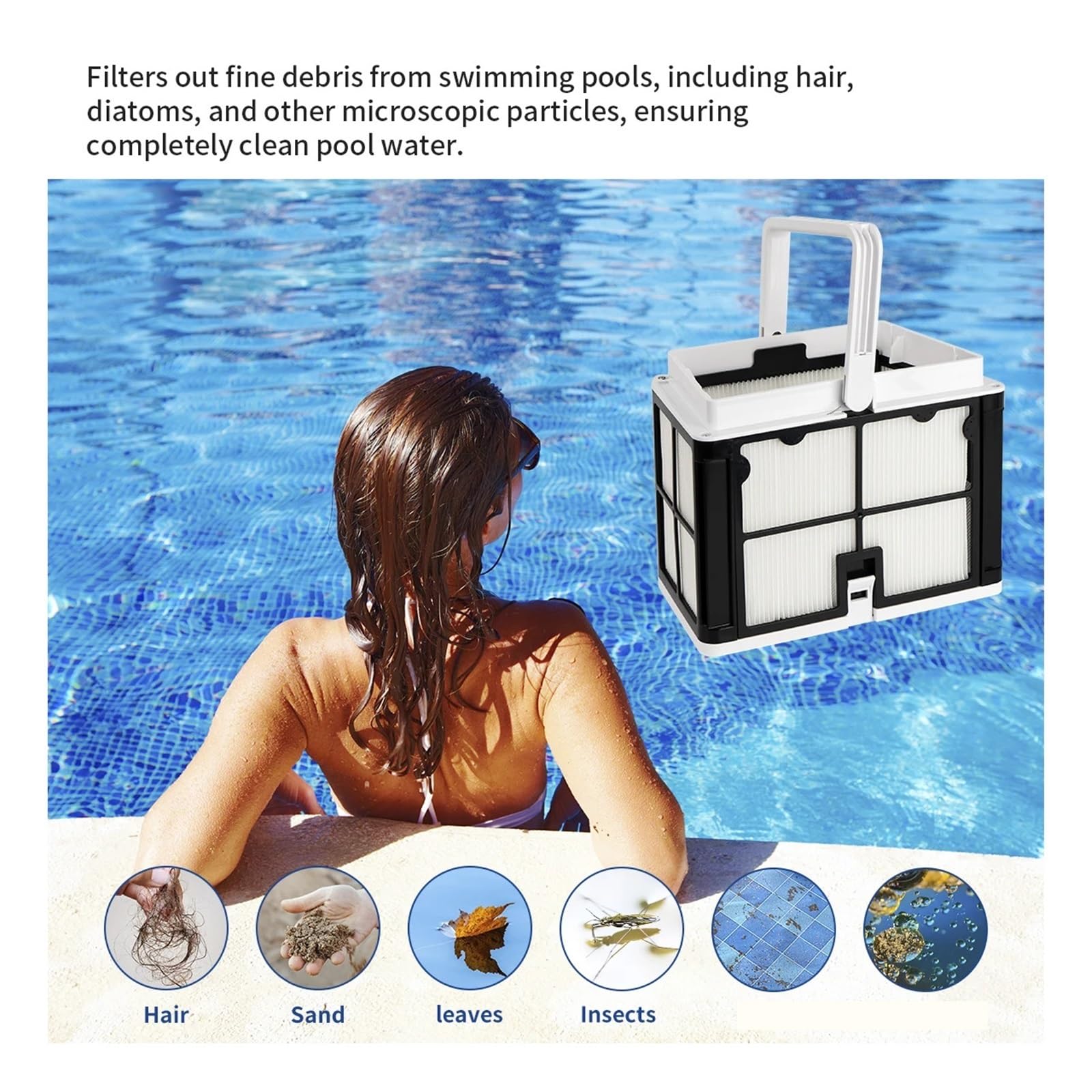 Cestello e pannello filtrante for pulizia robotizzata della piscina