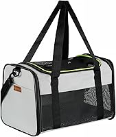 Akinerri Foldable Cat Dog Carrier - Soft-Sided Airline Approved Pet Bag up to 15 lbs, Portable Travel Puppy Carrier 17.5x11x11"