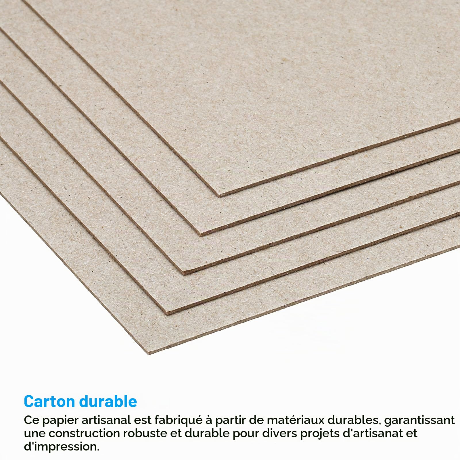 PATIKIL Carton de Reliure 0,04"x7"x5", Lot de 20 Feuilles de Carton pour Reliure de Livres, Fournitures de Reliure de Livres, Gris