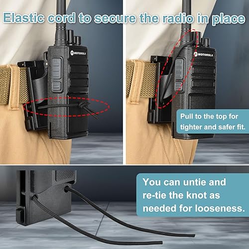 Miniatura 4 de iGuerburn Funda de radio para accesorios de cinturón de servicio para cinturones de 1.75"2"2.25", clip para radio, equipo policial, soporte para