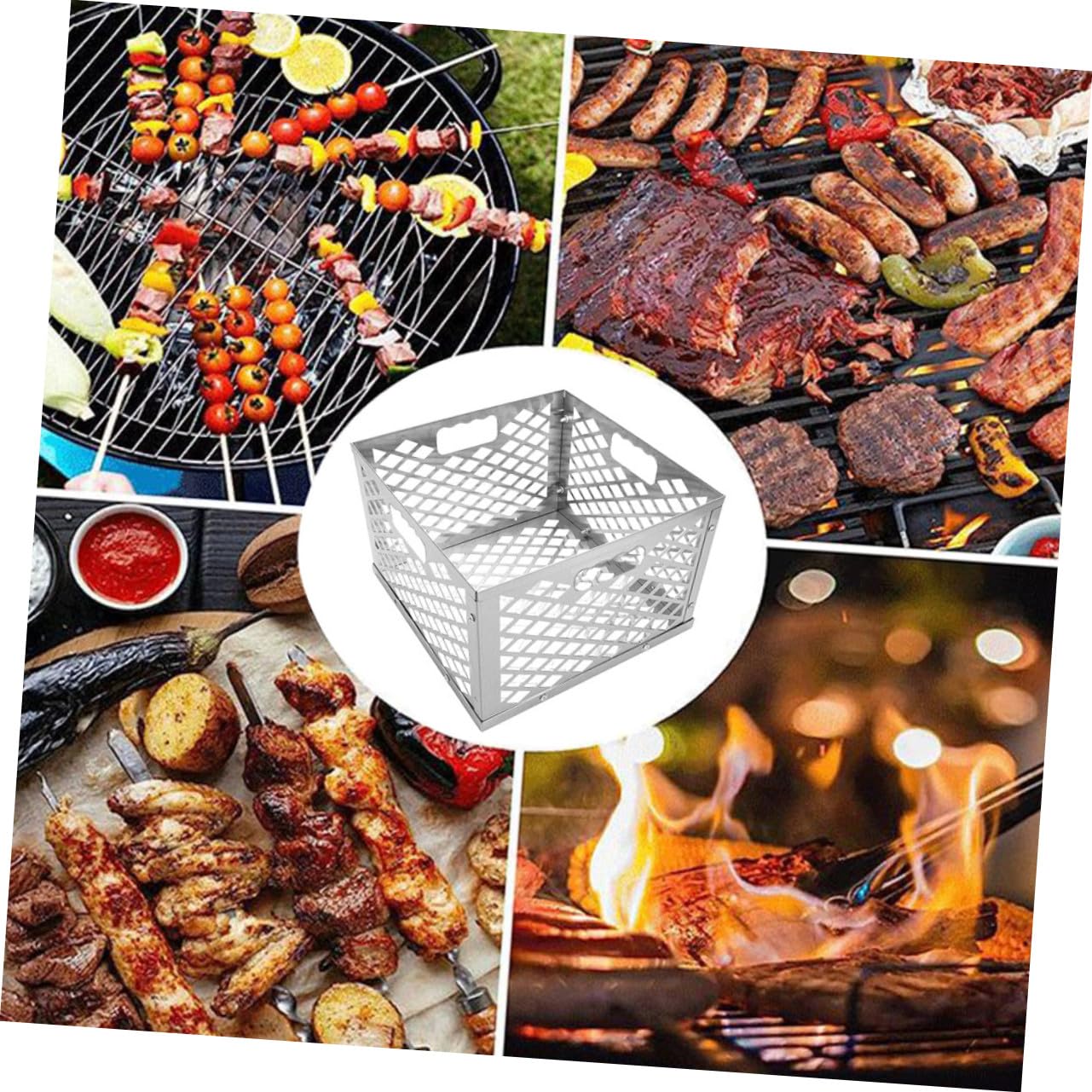 Cestello Affumicatore Offset in Acciaio Inossidabile per Barbecue
