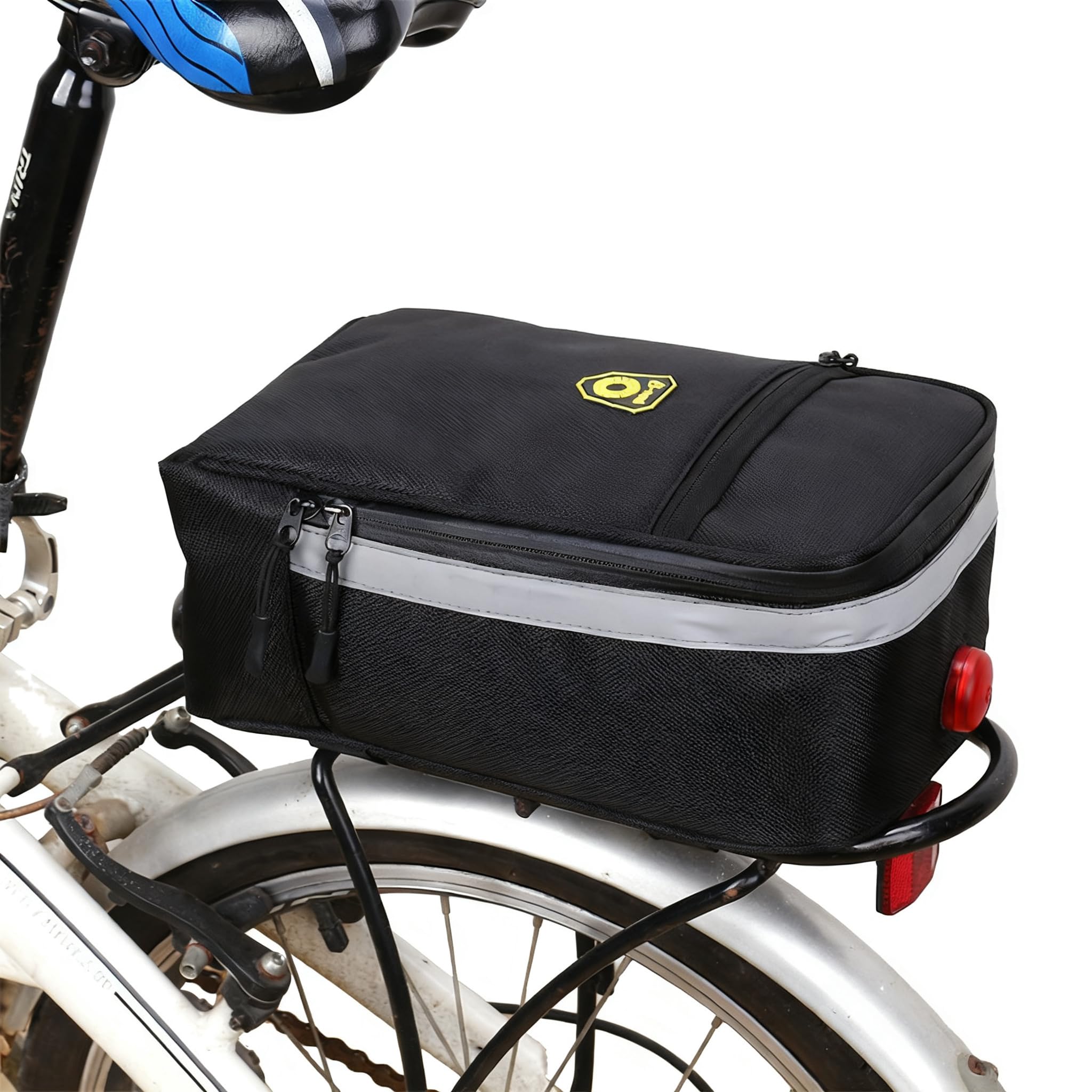 rongweiwang Bike Saddle Bag Seatpost Trunk Bag Motorcycle Tail with Light