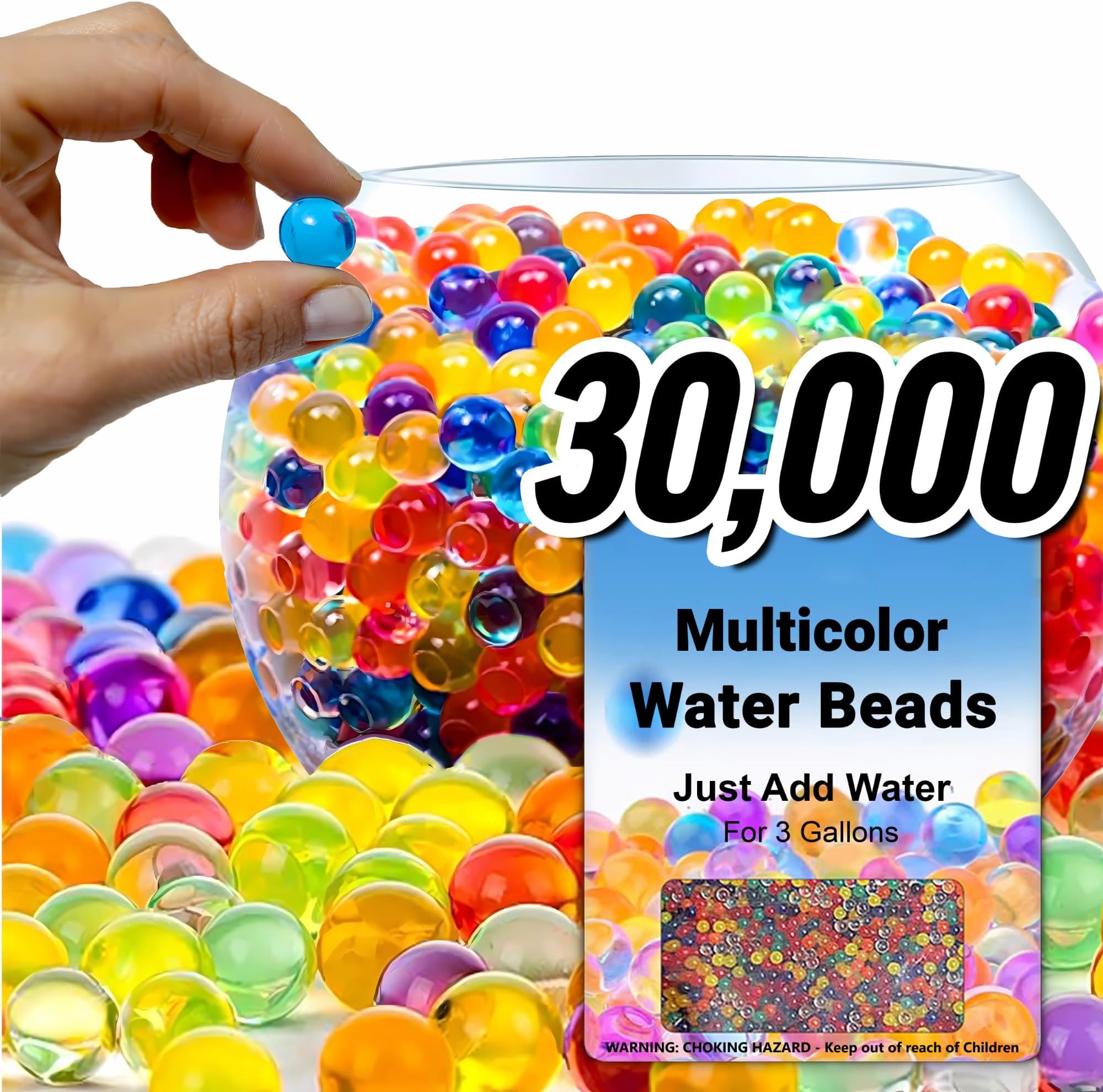 Water Beads for Vases, Vase Fillers for Centerpieces, Colorful Gel Balls (Multicolor, 30,000 pcs.)